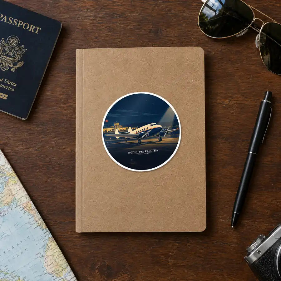 Model 10A Electra - 3D - Circle Sticker - Notebook