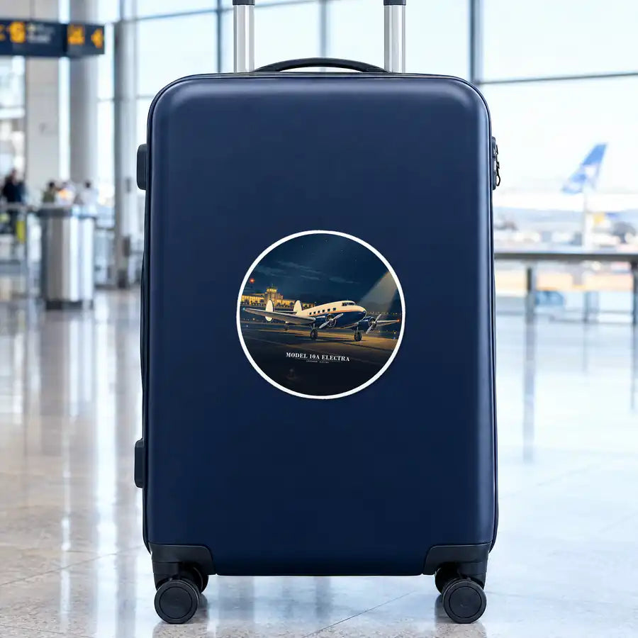 Model 10A Electra - 3D - Circle Sticker - Suitcase