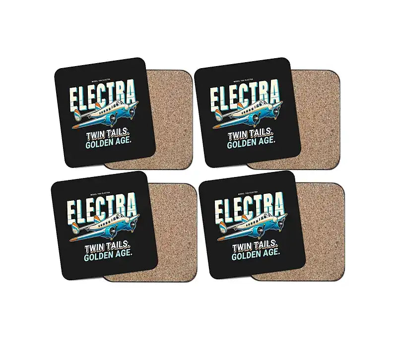 Model 10A Electra - Cartoon - Coaster Set - Black