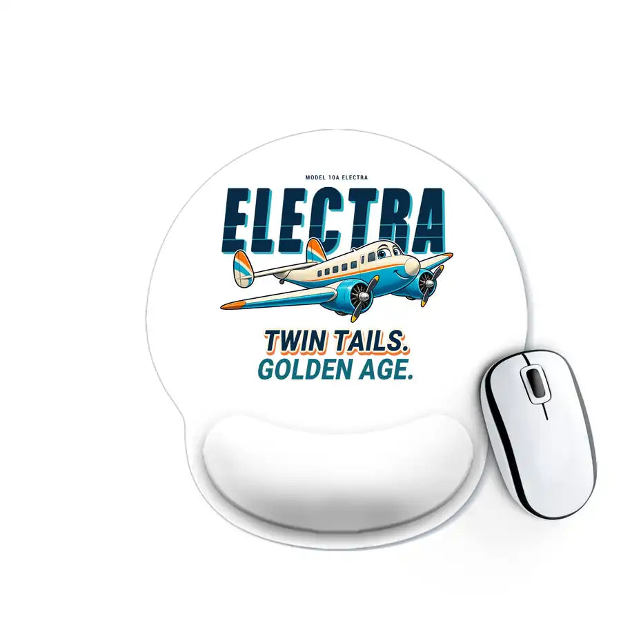 Model 10A Electra - Cartoon - Ergonomic Mouse Pad - White