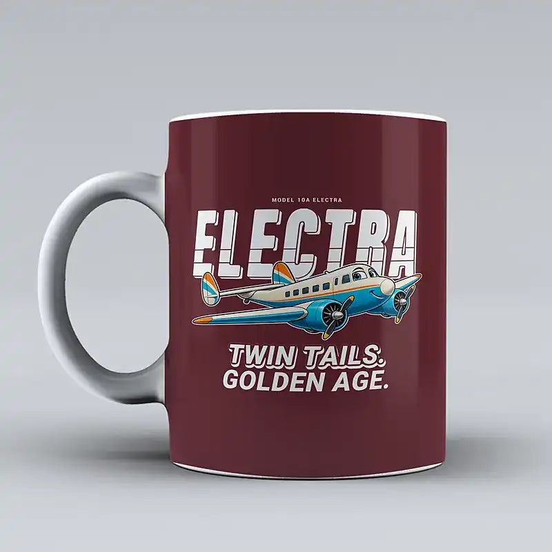 Model 10A Electra - Cartoon - Mug - Dark Red