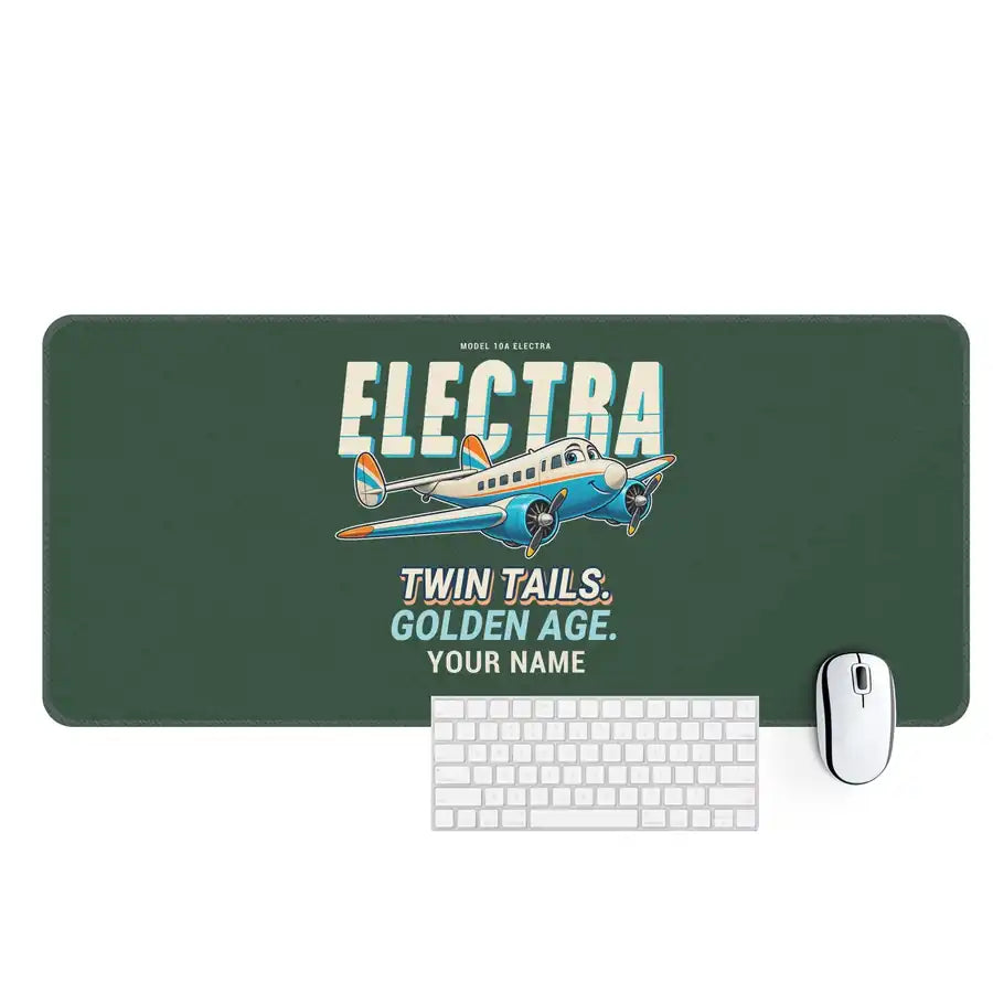 Model 10A Electra - Cartoon + Name - Desk Mat - Dark Green