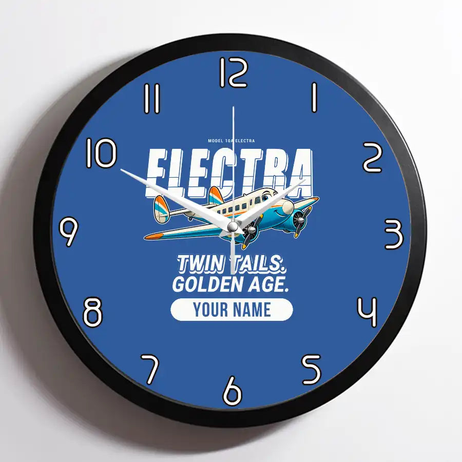 Model 10A Electra - Cartoon + Name - Framed - Blue
