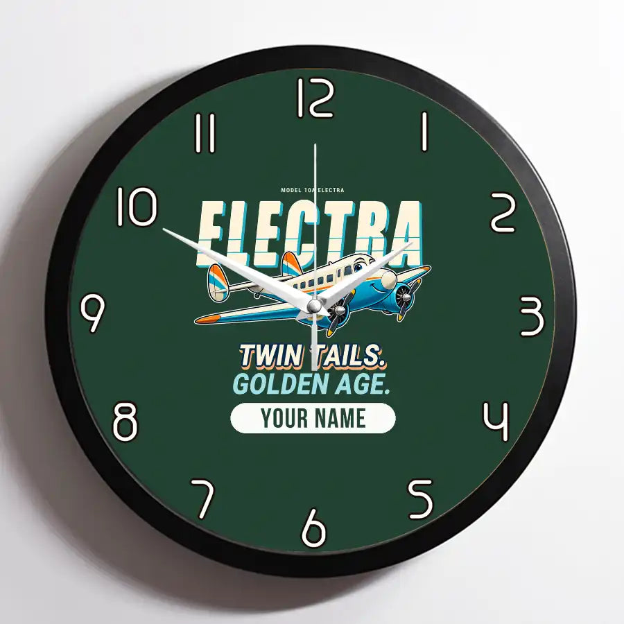 Model 10A Electra - Cartoon + Name - Framed - Dark Green