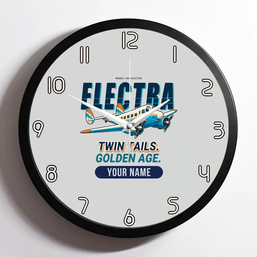 Model 10A Electra - Cartoon + Name - Framed - Light Gray