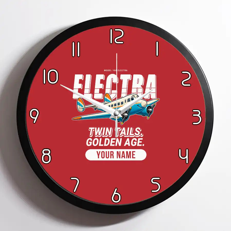 Model 10A Electra - Cartoon + Name - Framed - Red