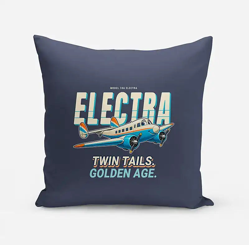 Model 10A Electra - Cartoon - Pillow - Navy Blue