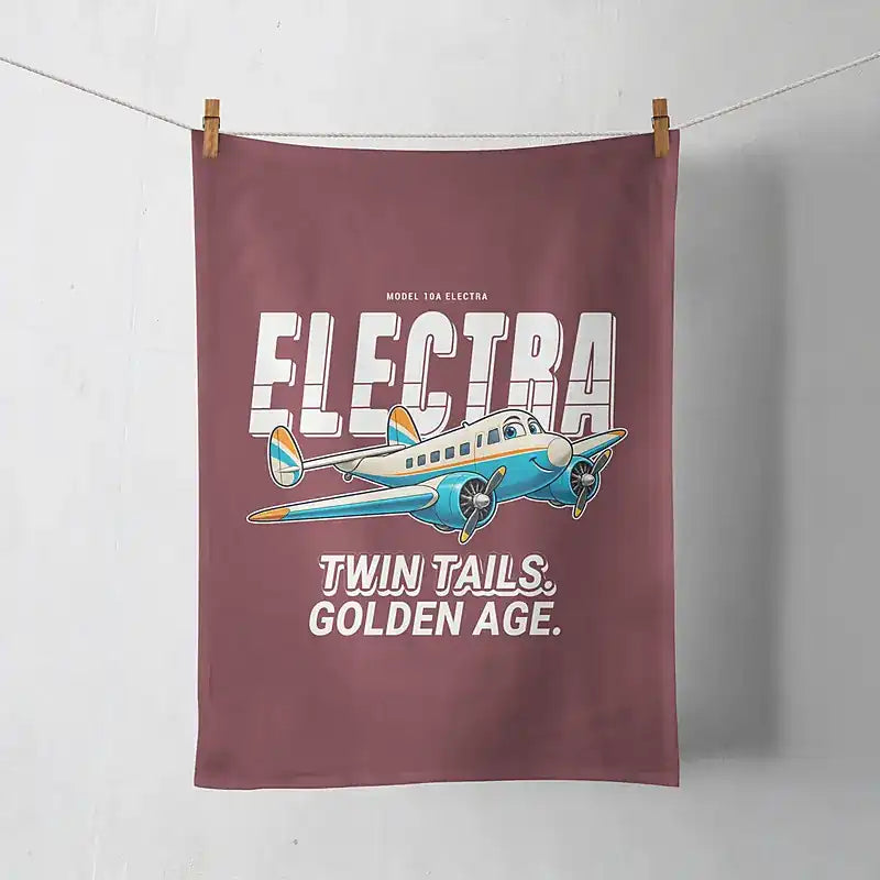 Model 10A Electra - Cartoon - Towel - Dark Red
