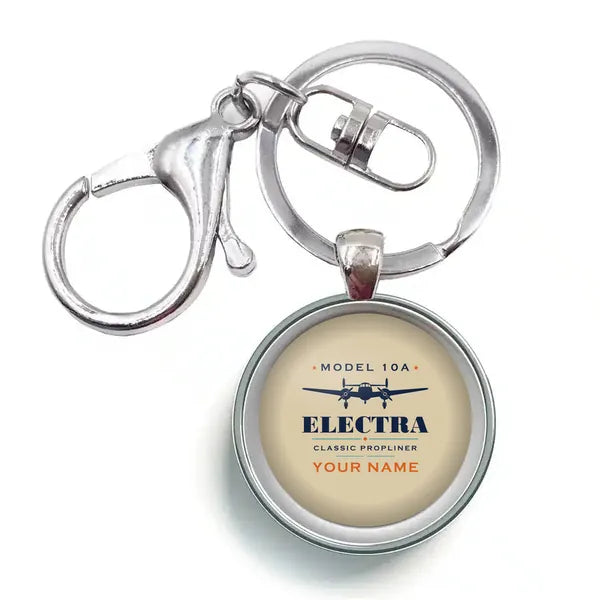 Model 10A Electra - Heritage + Name - Circle Key Chain - Beige