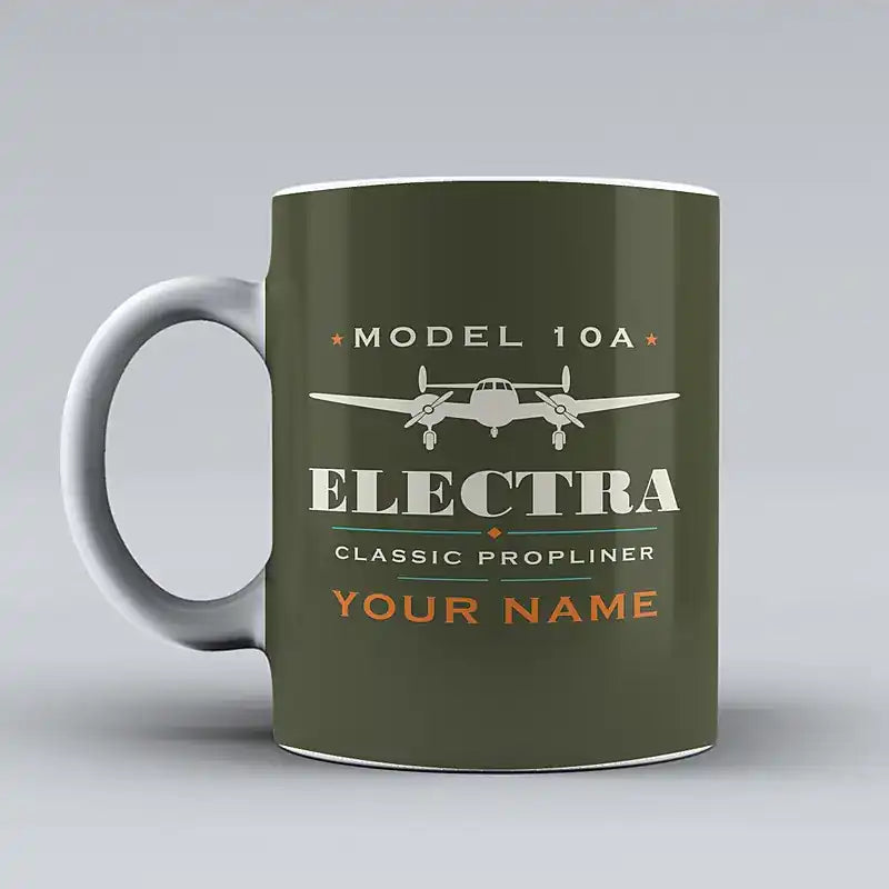Model 10A Electra - Heritage + Name - Mug - Green Army