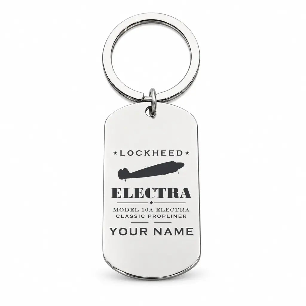 Model 10A Electra - Key Chain - Heritage + Name - Silver