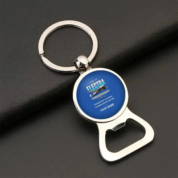 Model 10A Electra - Original + Name - Bottle Opener Key Chain - Blue