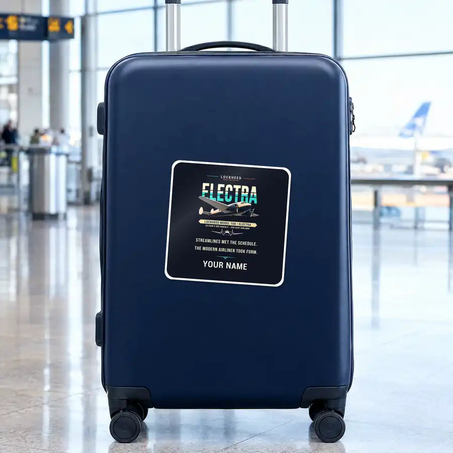 Model 10A Electra - Original + Name - Square Sticker - Suitcase