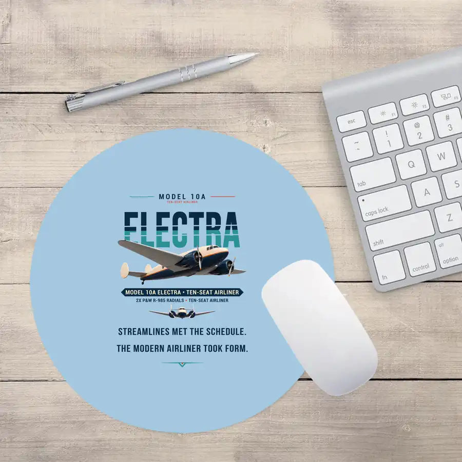 Model 10A Electra - Original - Round Mouse Pad - Light Blue