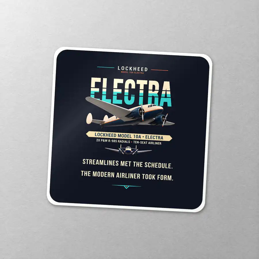 Model 10A Electra - Original - Square Sticker - Close-up