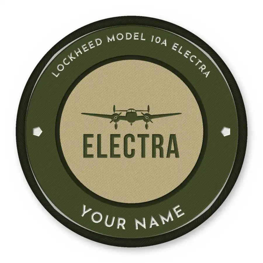 Model 10A Electra Patches - Circle + Name - Olive Khaki