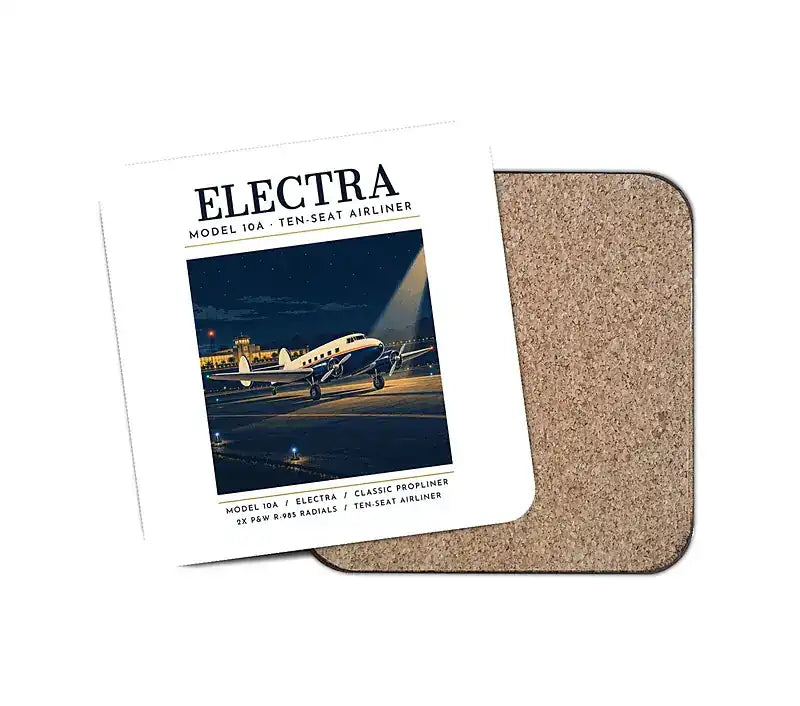 Model 10A Electra - Poster - Coaster - White