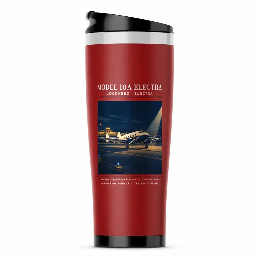 Model 10A Electra - Poster - Stainless Steel (No Holder) - Red