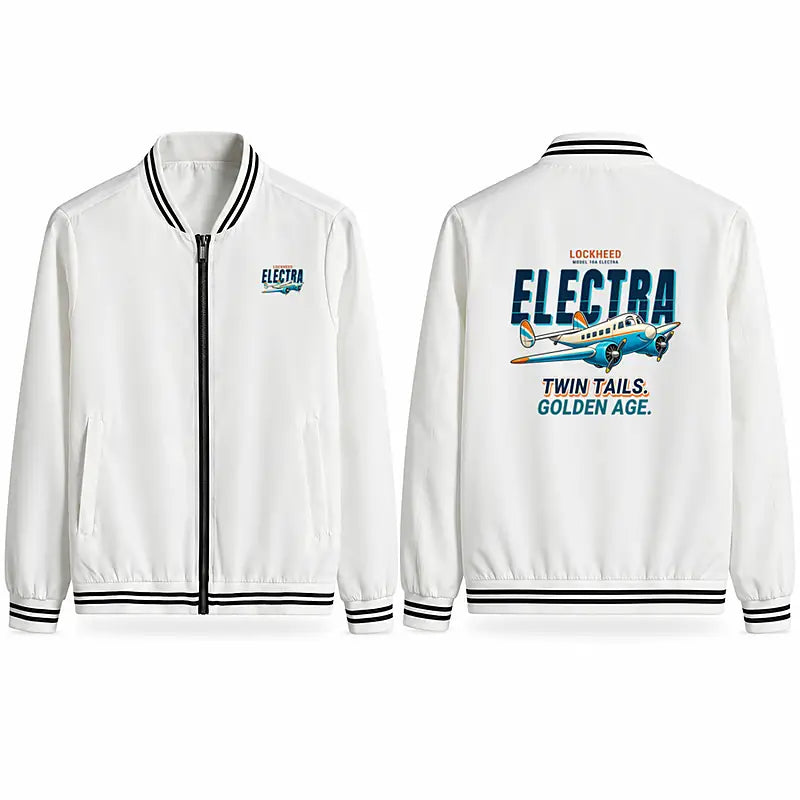 Model 10A Electra Stylish Jackets - Baseball Collar - Cartoon - White