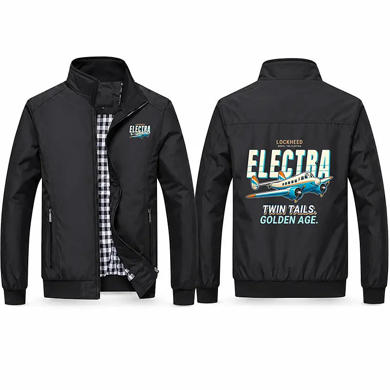 Model 10A Electra Stylish Jackets - Stand Collar - Cartoon - Black