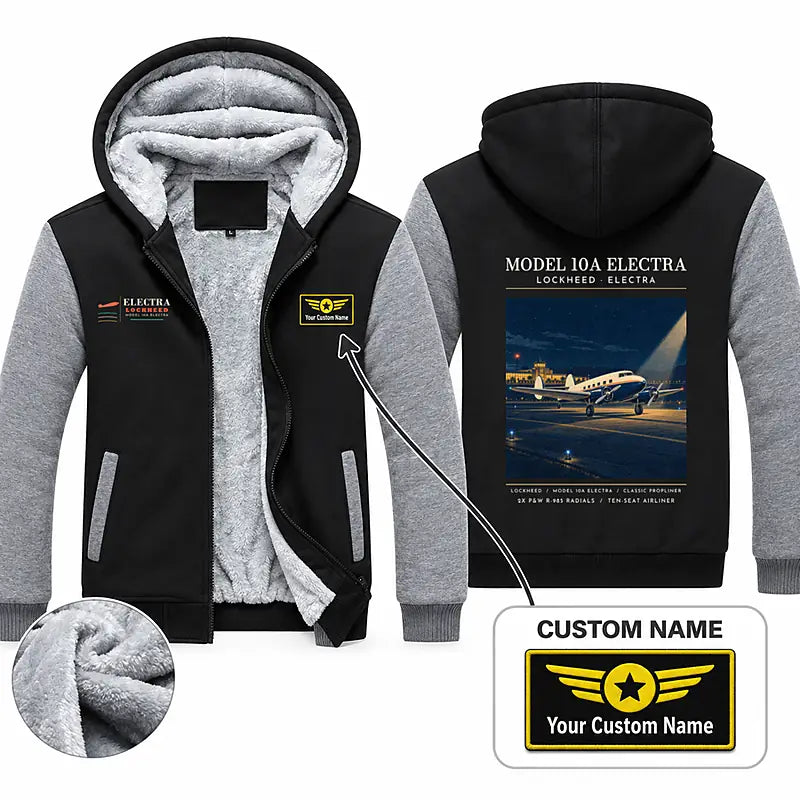 Model 10A Electra Zipped Sweatshirts - Poster + Name - Black & Gray