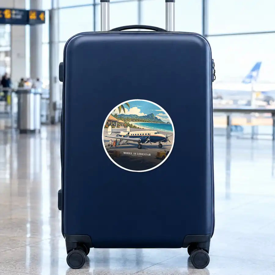 Model 18 Lodestar - 3D - Circle Sticker - Suitcase