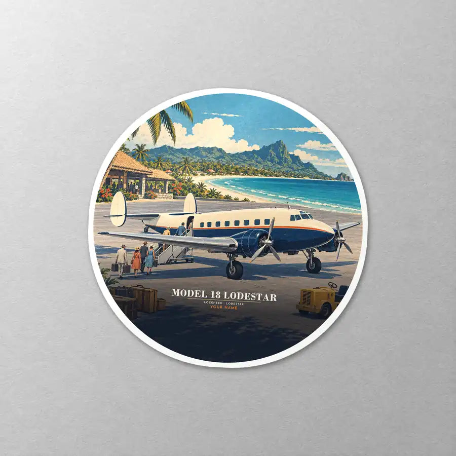 Model 18 Lodestar - 3D + Name - Circle Sticker - Close-up