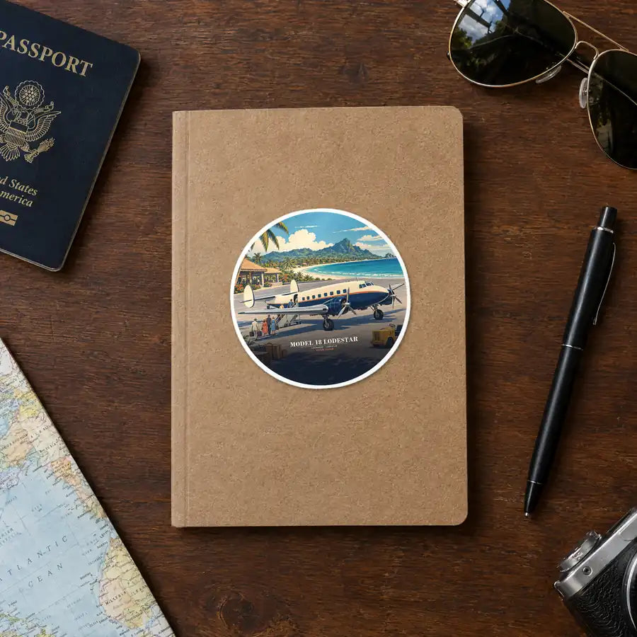 Model 18 Lodestar - 3D + Name - Circle Sticker - Notebook