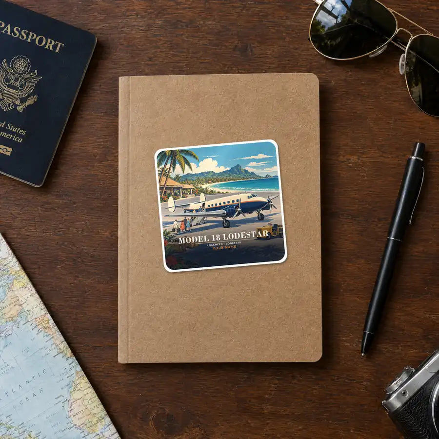 Model 18 Lodestar - 3D + Name - Square Sticker - Notebook