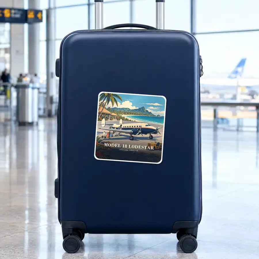 Model 18 Lodestar - 3D - Square Sticker - Suitcase