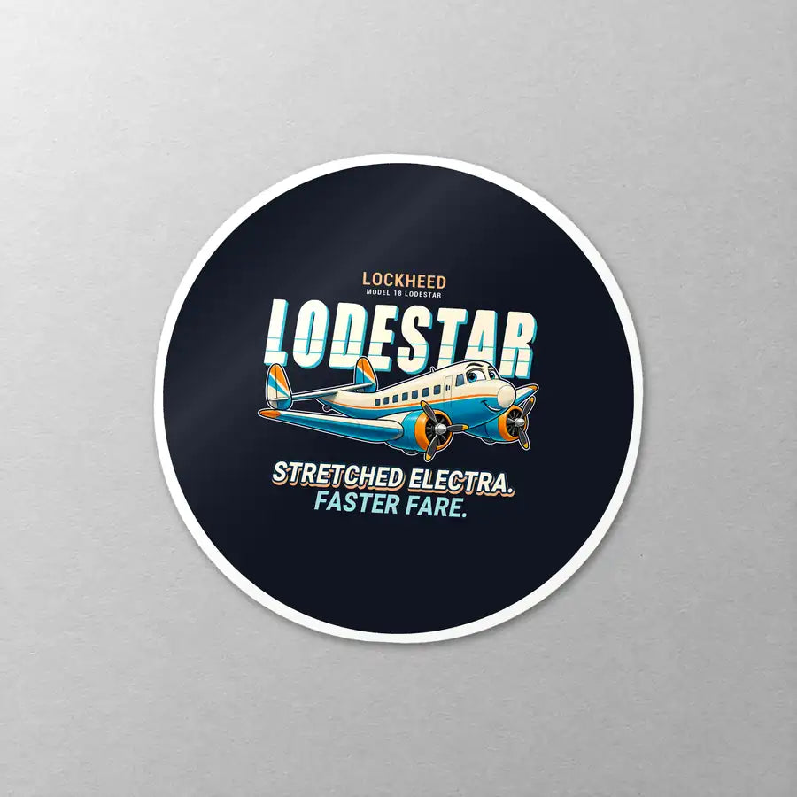 Model 18 Lodestar - Cartoon - Circle Sticker - Close-up