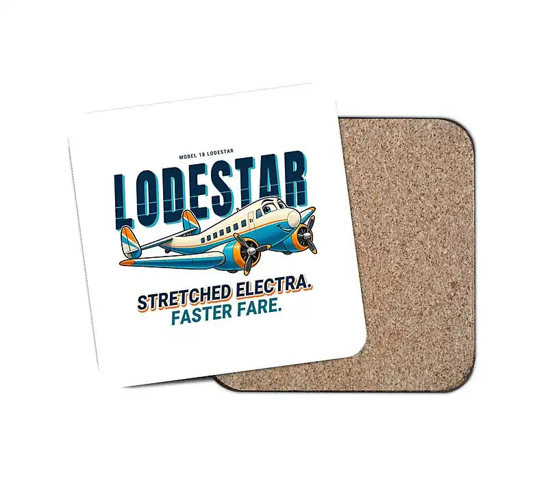 Model 18 Lodestar - Cartoon - Coaster - White