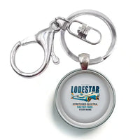 Thumbnail for Model 18 Lodestar - Cartoon + Name - Circle Key Chain - Light Gray
