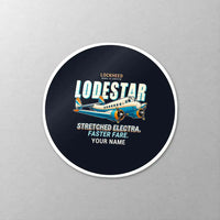 Thumbnail for Model 18 Lodestar - Cartoon + Name - Circle Sticker - Close-up