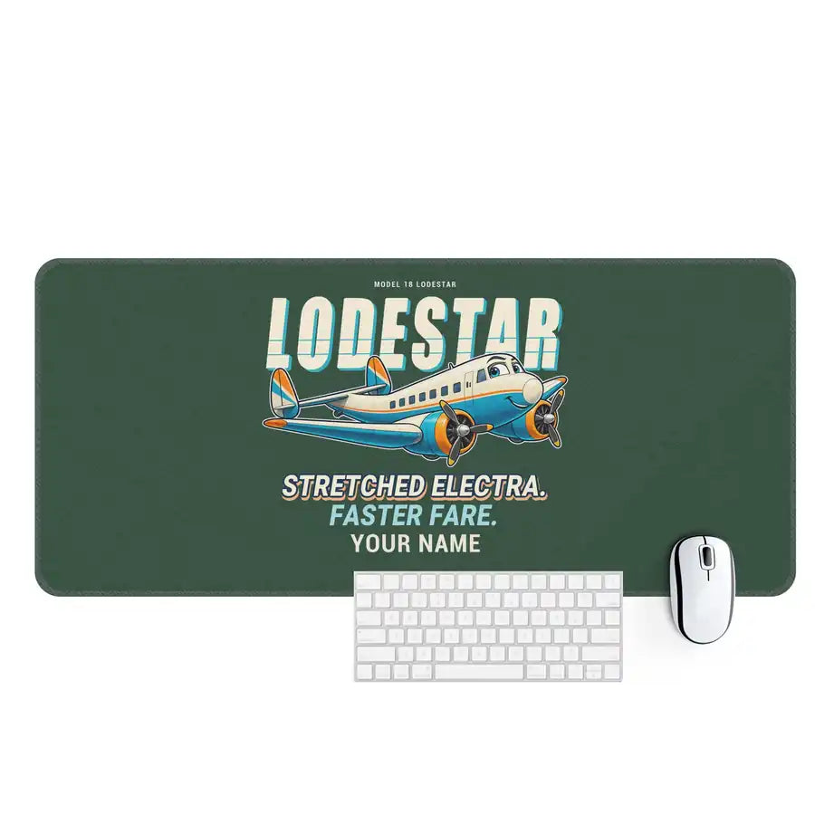 Model 18 Lodestar - Cartoon + Name - Desk Mat - Dark Green