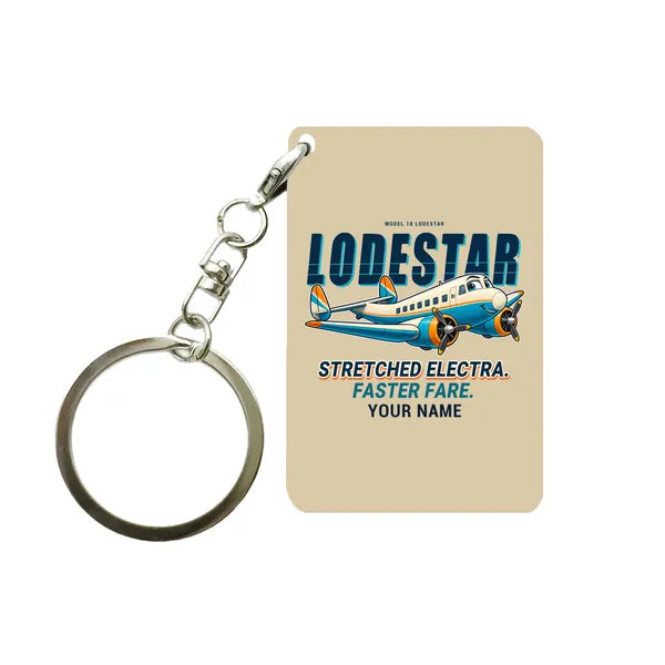 Model 18 Lodestar - Cartoon + Name - Key Chain - Beige