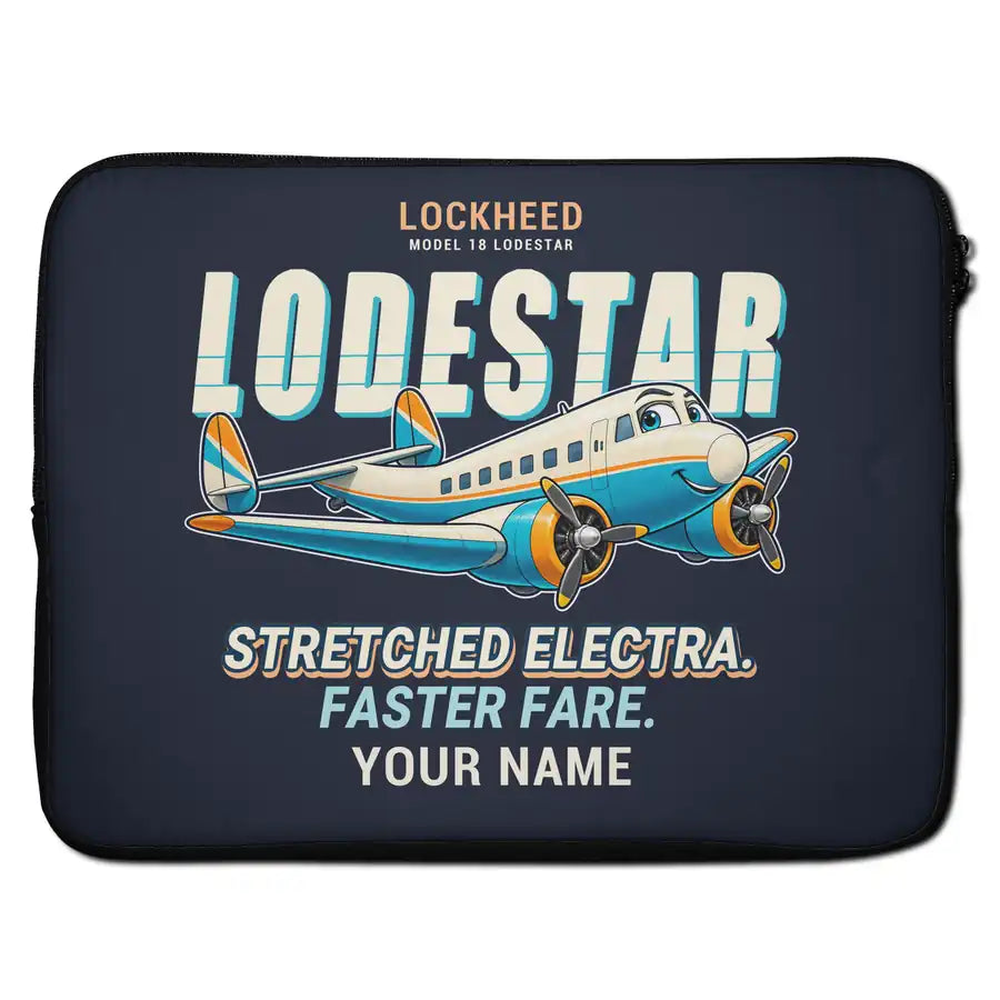 Model 18 Lodestar - Cartoon + Name - Laptop Sleeve