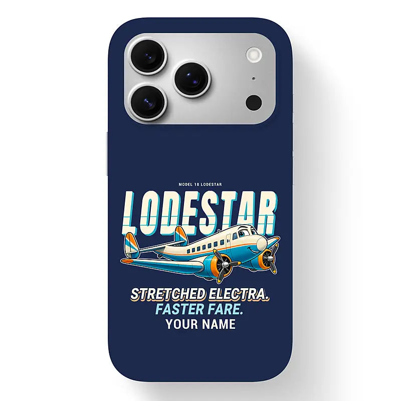 Model 18 Lodestar - Cartoon + Name - MagSafe iPhone 17 Pro - Navy Blue