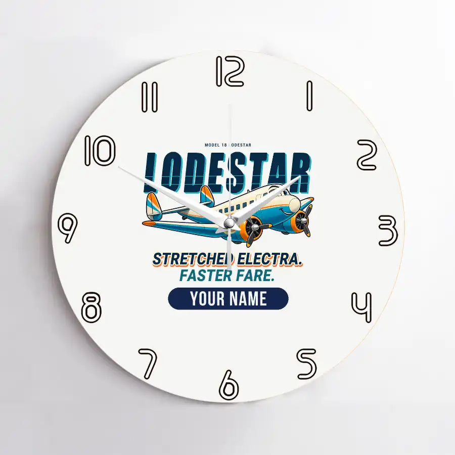 Model 18 Lodestar - Cartoon + Name - No Frame - White