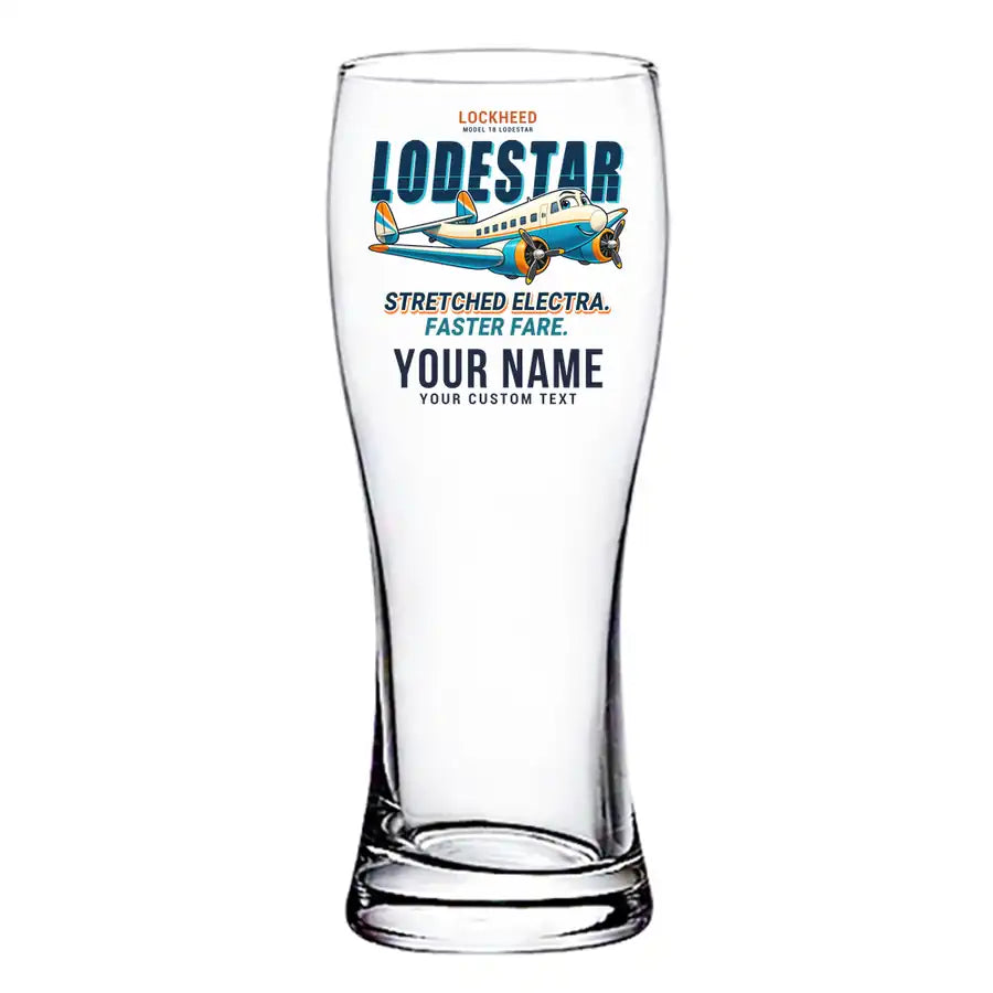 Model 18 Lodestar - Cartoon + Name - Pilsner Beer Glass