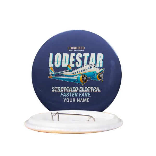 Model 18 Lodestar - Cartoon + Name - Pin - Navy Blue