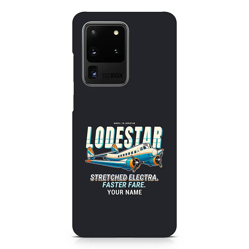 Model 18 Lodestar - Cartoon + Name - Samsung Case - Black