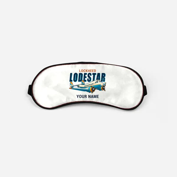 Model 18 Lodestar - Cartoon + Name - Sleep Mask - White