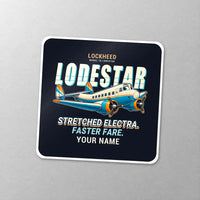 Thumbnail for Model 18 Lodestar - Cartoon + Name - Square Sticker - Close-up