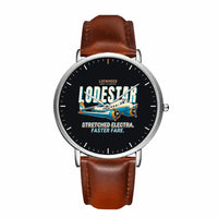 Thumbnail for Model 18 Lodestar - Cartoon - Slim Leather - Silver and Brown Leather Strap