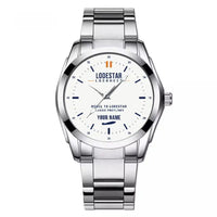 Thumbnail for Model 18 Lodestar - Classic - White + Name - Stainless Steel Band - For Men