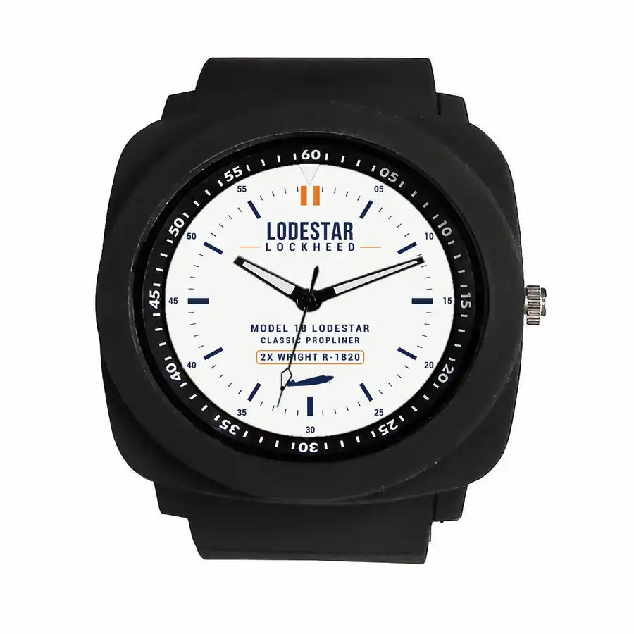 Model 18 Lodestar - Classic - White - Rubber Strap - Black