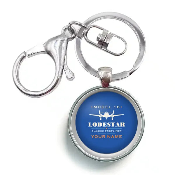 Model 18 Lodestar - Heritage + Name - Circle Key Chain - Blue