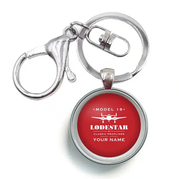 Model 18 Lodestar - Heritage + Name - Circle Key Chain - Red