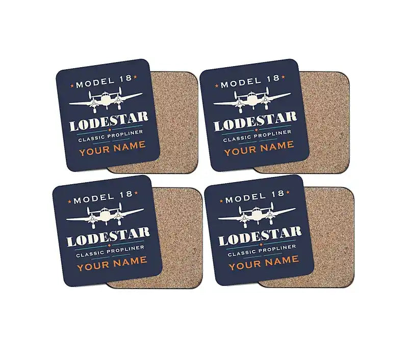 Model 18 Lodestar - Heritage + Name - Coaster Set - Navy Blue